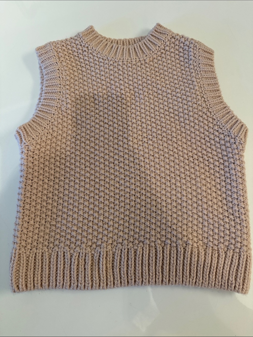 H&M Sleeveless Chunky Knit Vest in Light Blush